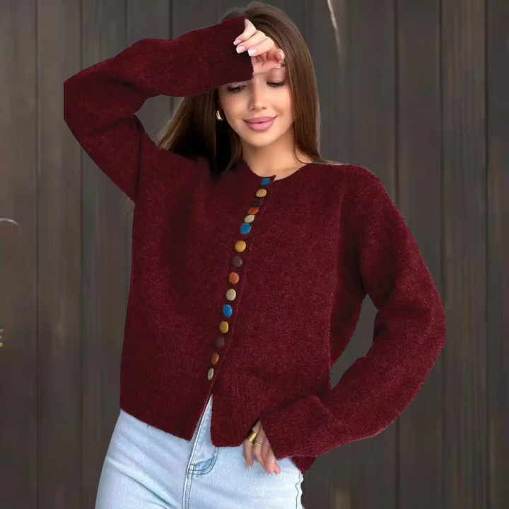 Oceane | Women's Cardigan with Multicoloured Buttons
