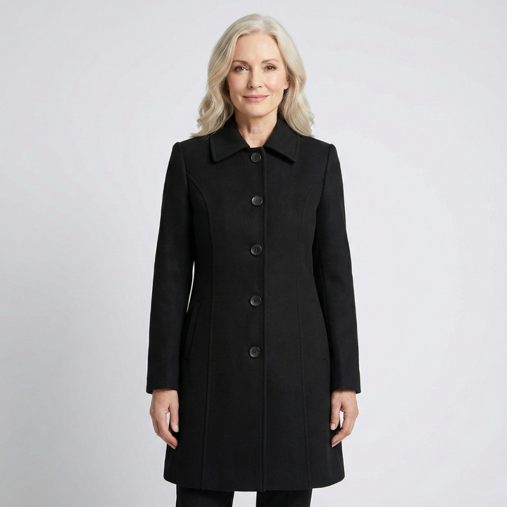 Gwenaelle | Women's Fit-and-Flare Coat with Pointed Collar