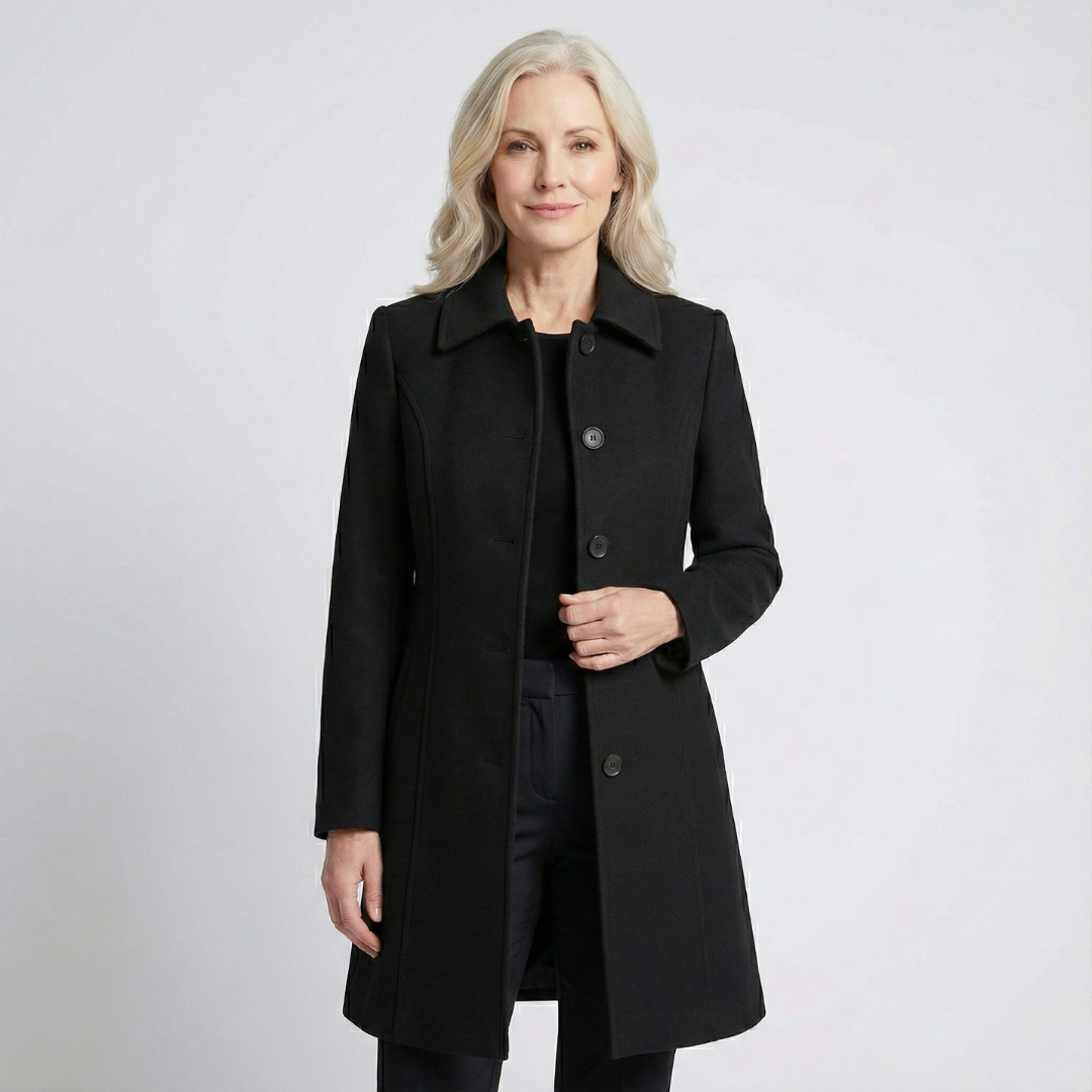Gwenaelle | Women's Fit-and-Flare Coat with Pointed Collar