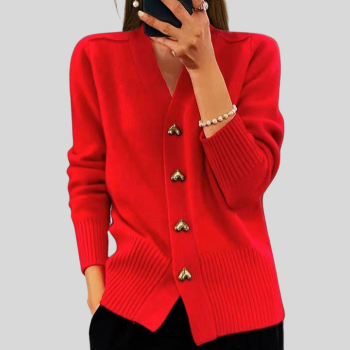 Jocelyne | Women's Cardigan with Gold-Tone Buttons