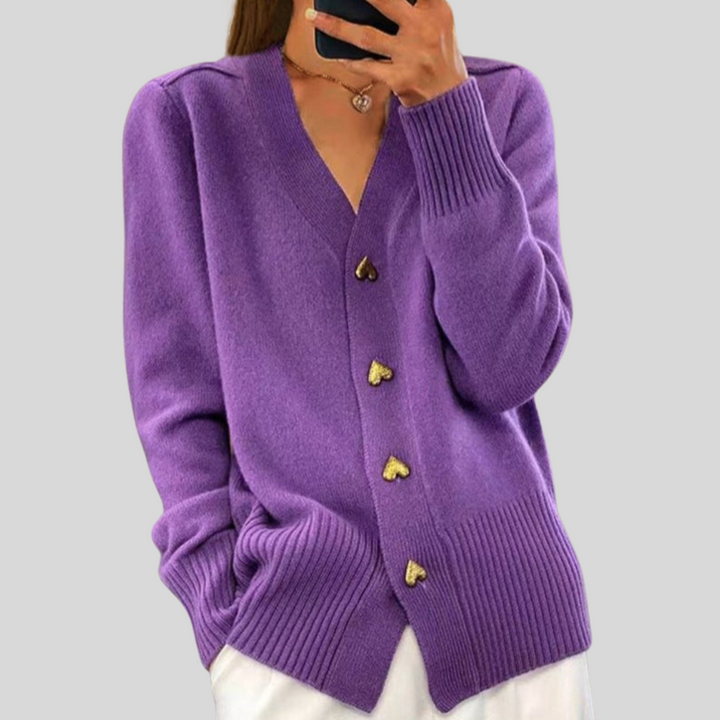 Jocelyne | Women's Cardigan with Gold-Tone Buttons