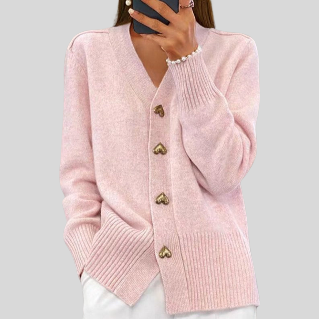 Jocelyne | Women's Cardigan with Gold-Tone Buttons
