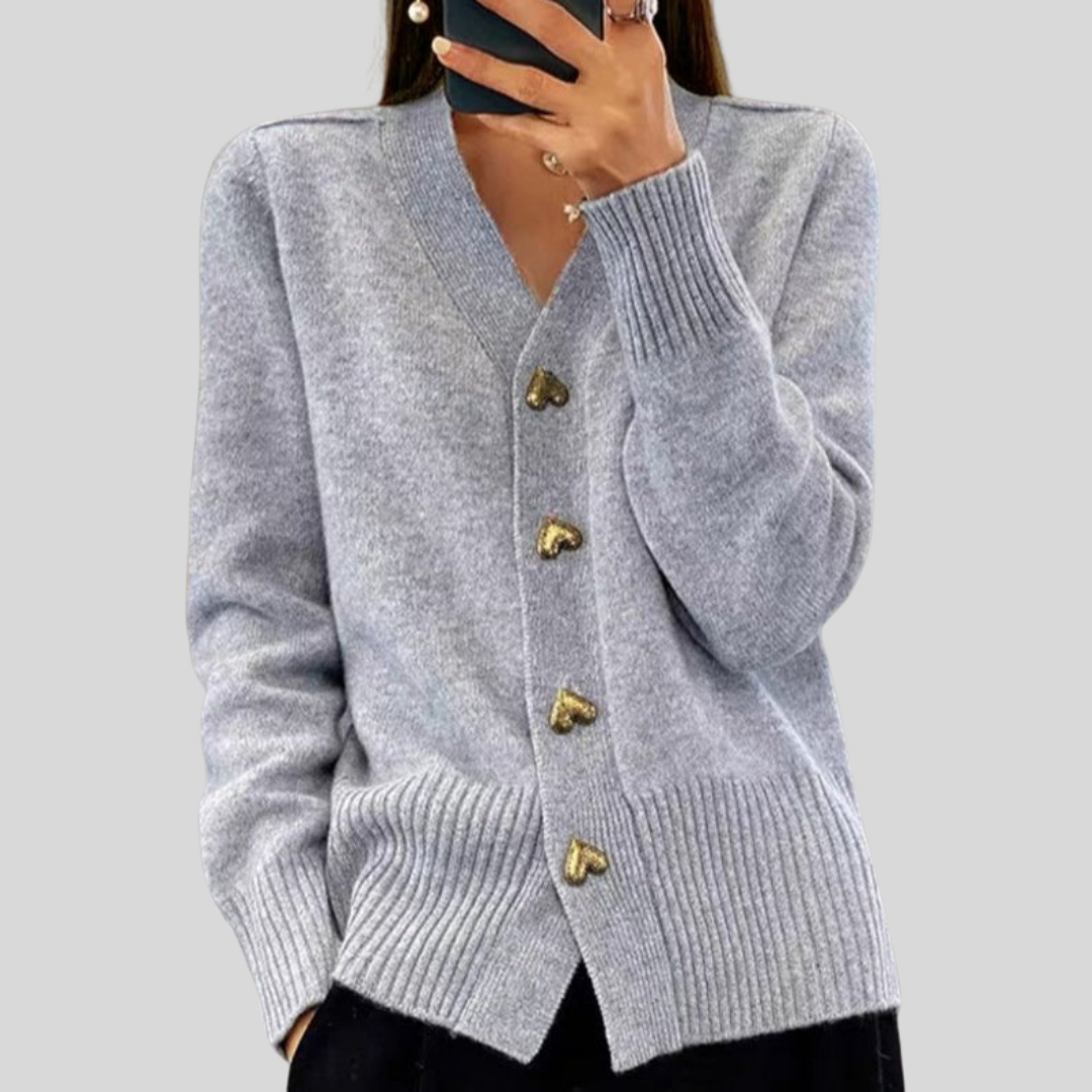 Jocelyne | Women's Cardigan with Gold-Tone Buttons