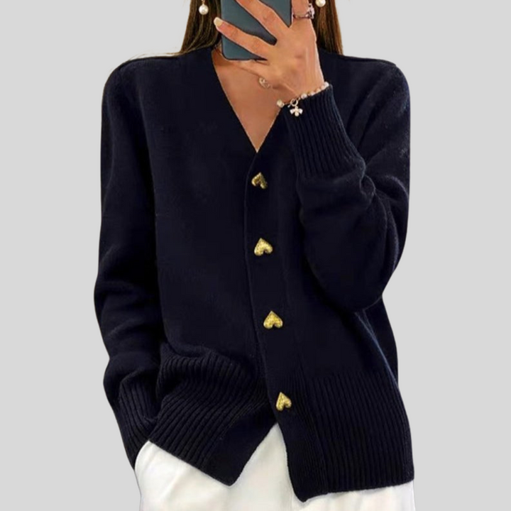 Jocelyne | Women's Cardigan with Gold-Tone Buttons