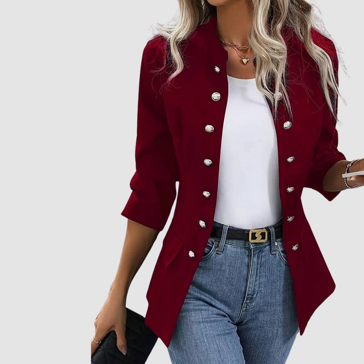 Marceline | Women's Military-Style Blazer with Double Button Rows
