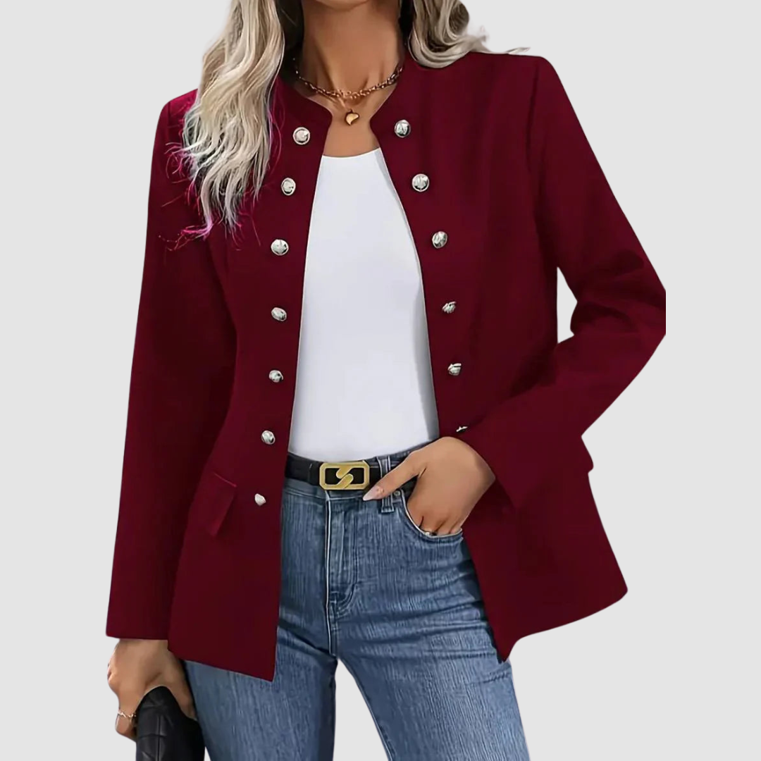 Marceline | Women's Military-Style Blazer with Double Button Rows