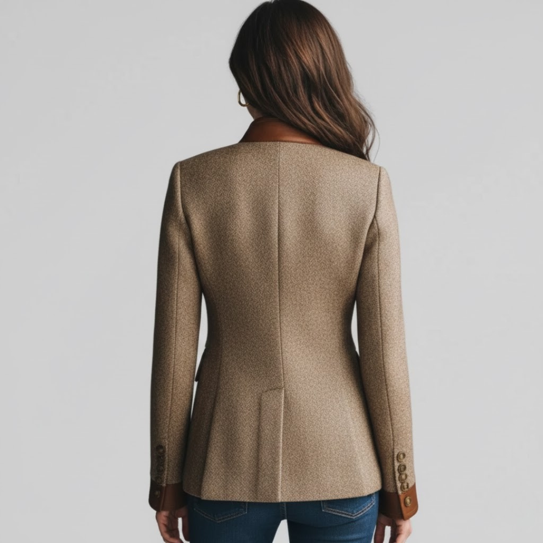 Faustine | Women's Blazer with Contrast Pocket Trim