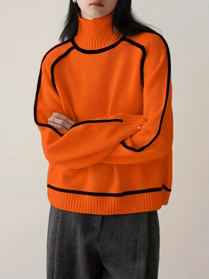 Mahaut | Women's Relaxed High Neck Sweater with Seam Detail