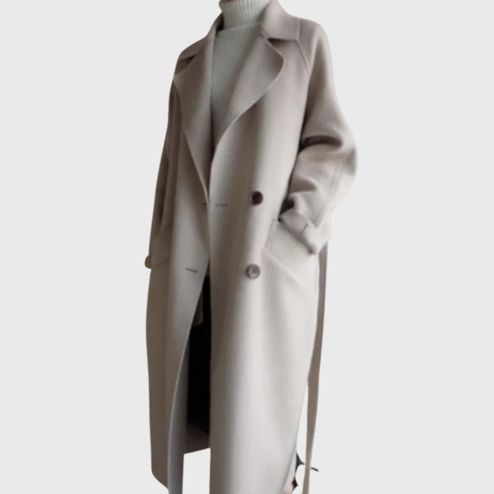 Chantal | Women's Longline Wrap Overcoat with Notch Lapel