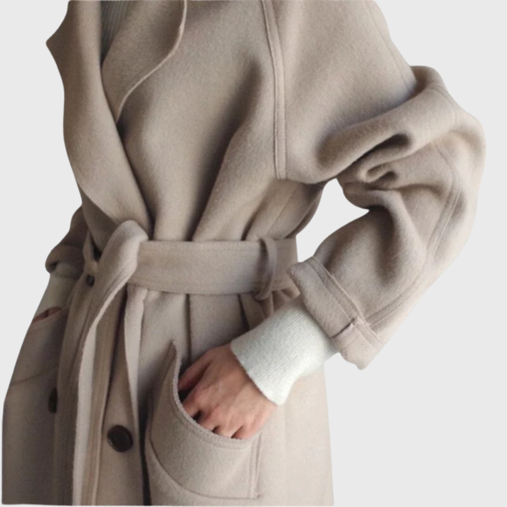 Chantal | Women's Longline Wrap Overcoat with Notch Lapel
