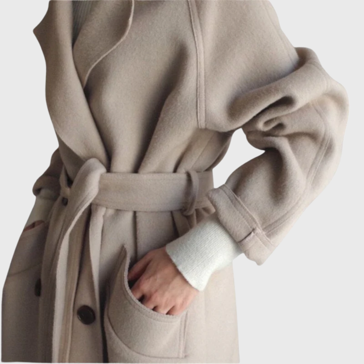 Chantal | Women's Longline Wrap Overcoat with Notch Lapel