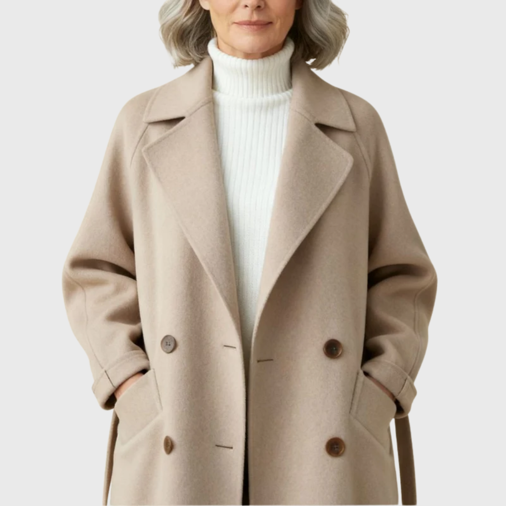 Chantal | Women's Longline Wrap Overcoat with Notch Lapel