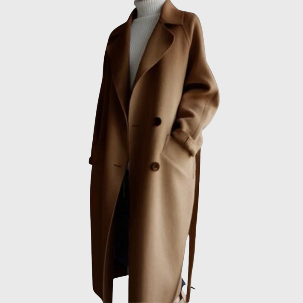 Chantal | Women's Longline Wrap Overcoat with Notch Lapel
