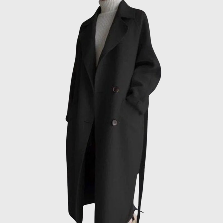 Chantal | Women's Longline Wrap Overcoat with Notch Lapel