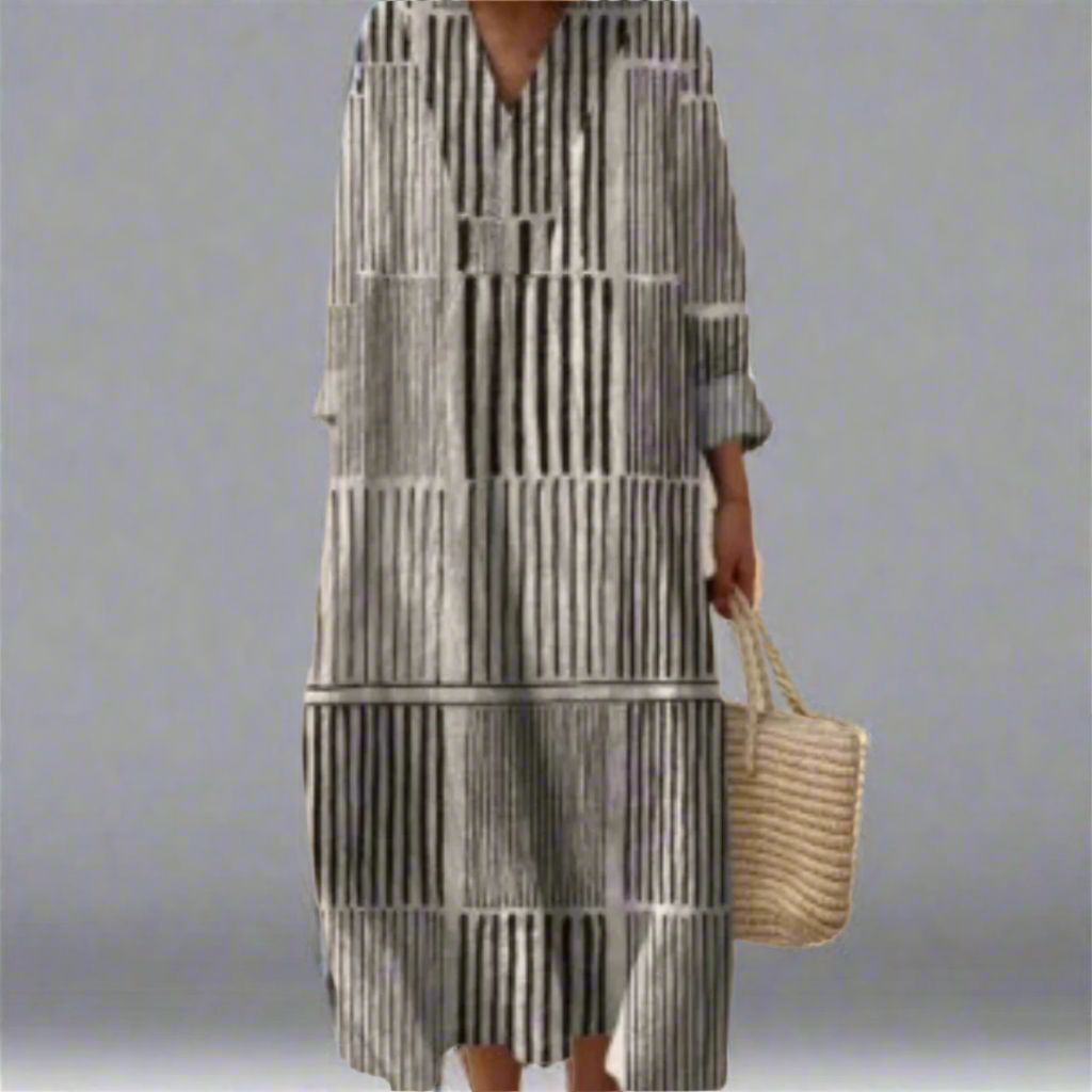 Mia | Monochrome Stripe Comfort Dress