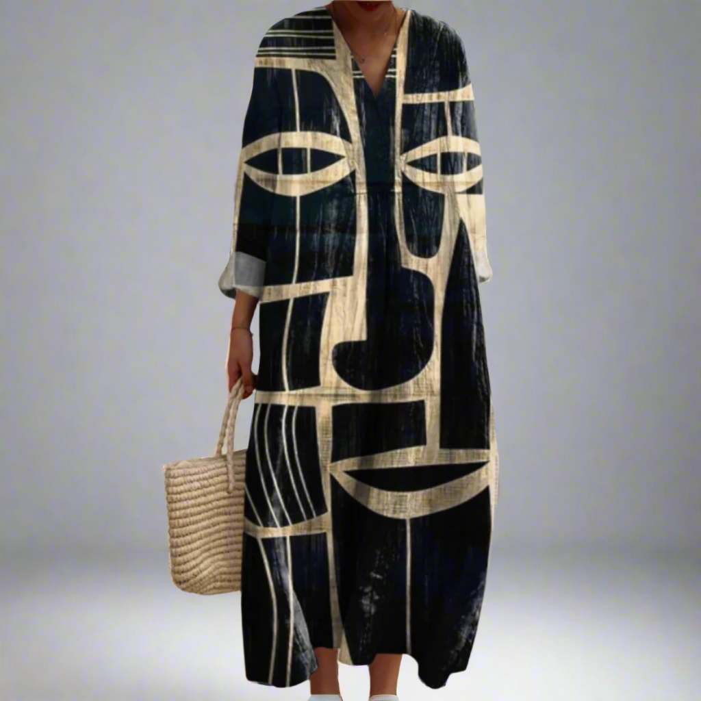 Luna | Tribal-Inspired Artistic Midi Dress