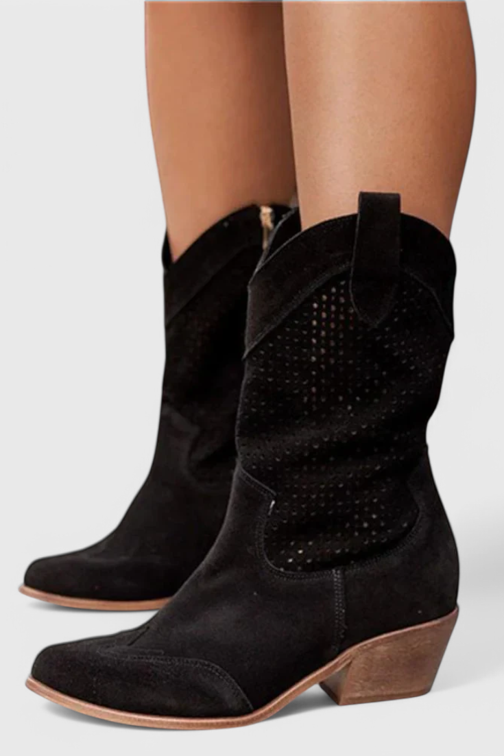 Clara | Modern Cowboy Boots with Side Zip