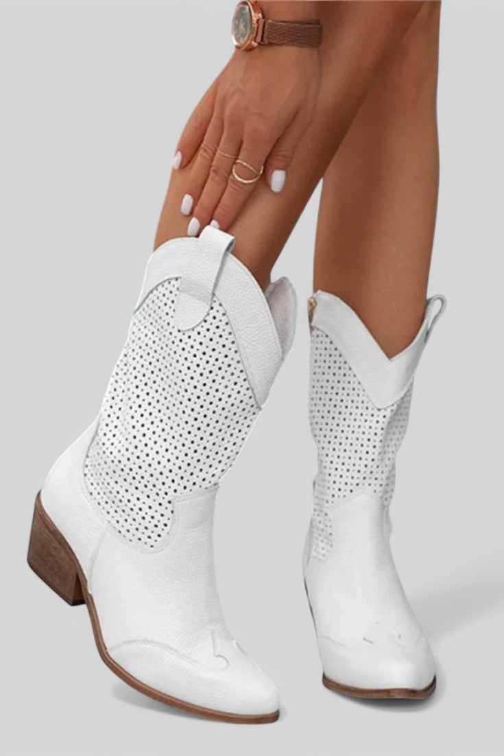 Clara | Modern Cowboy Boots with Side Zip