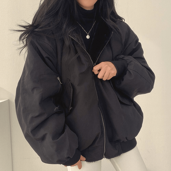 Women's Zip-Up Winter Jacket with Warm Lining