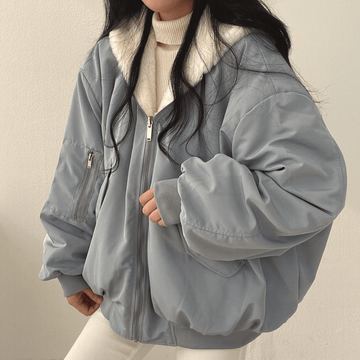 Women's Zip-Up Winter Jacket with Warm Lining