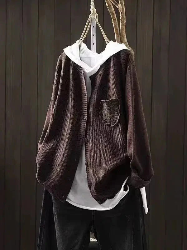 Jeanine | Women's Hooded Knit Cardigan with Chest Pocket