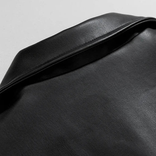 Men's Oversized Bomber Jacket with Leather Material