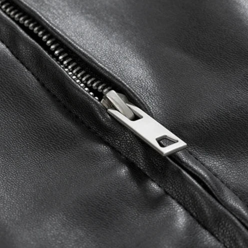 Men's Oversized Bomber Jacket with Leather Material