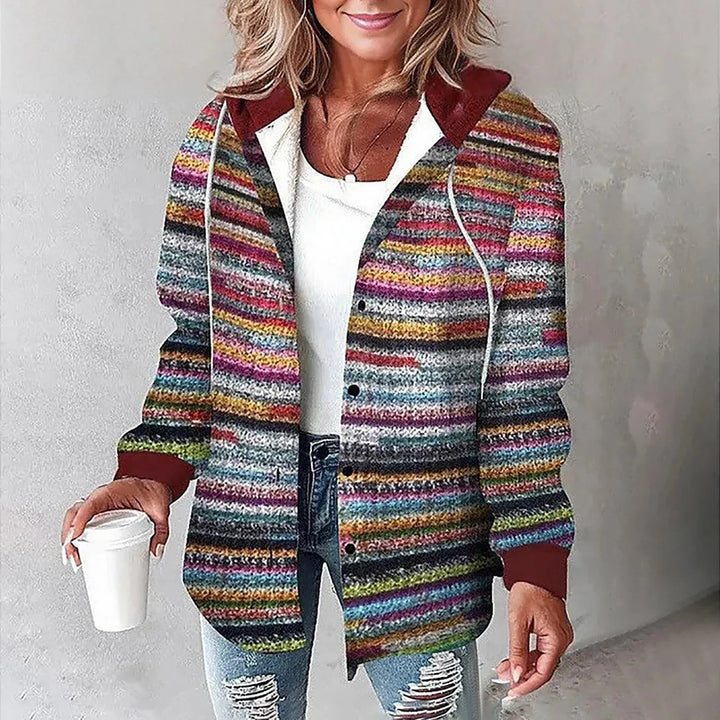 Nathalie | Women's Hooded Check Shacket with Lined Hood