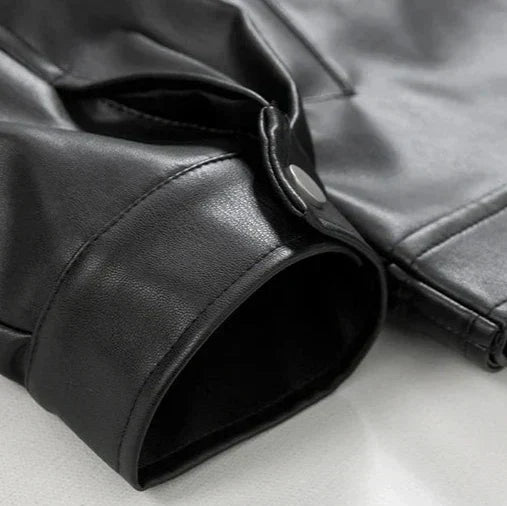 Men's Oversized Bomber Jacket with Leather Material