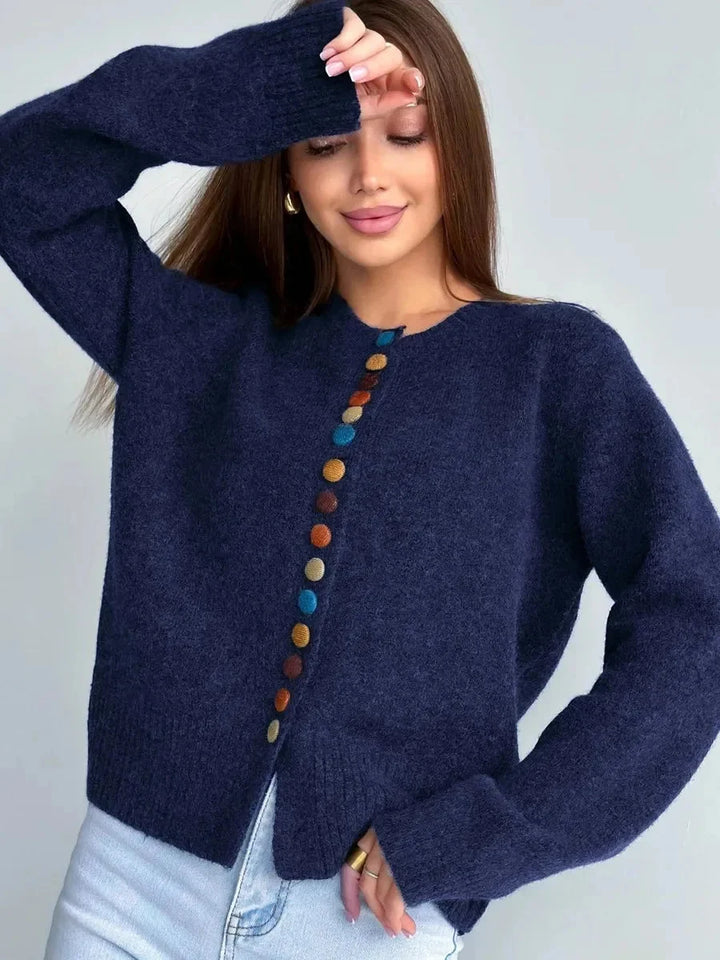 Oceane | Women's Cardigan with Multicoloured Buttons
