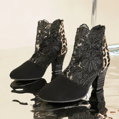 Arabella | Elegant Lacy High Heels Mesh Boots
