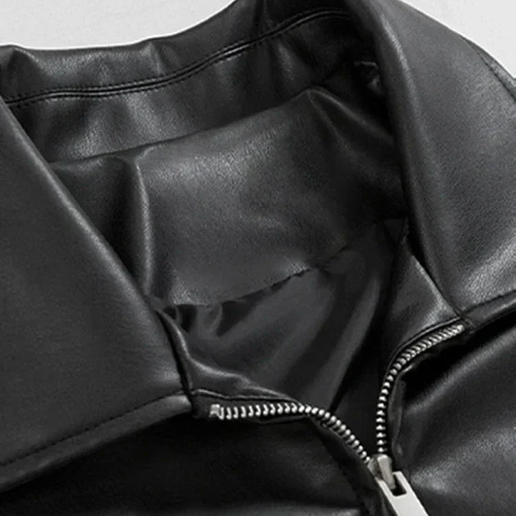 Men's Oversized Bomber Jacket with Leather Material