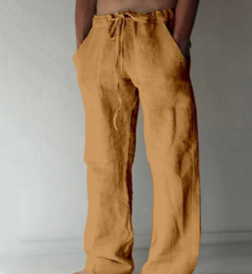 Men's Casual Pants with Linen Fabric