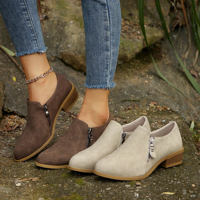 Sophie | SleekShield Zip-Up Ankle Boots
