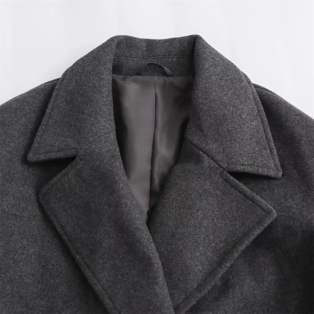Annemarie | Women's Oversized Double-Breasted Coat with Wide Lapel