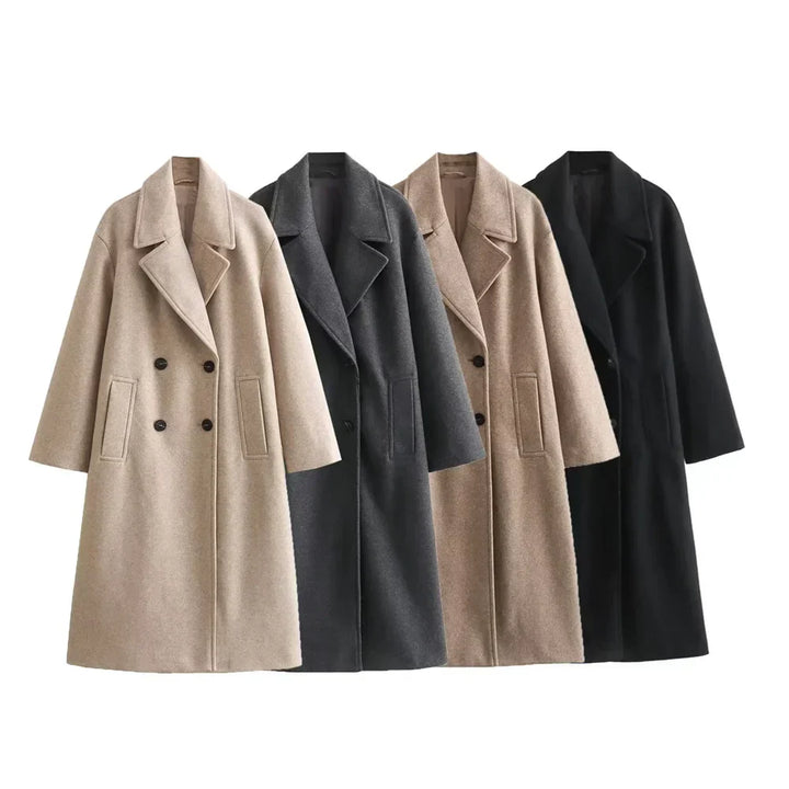 Annemarie | Women's Oversized Double-Breasted Coat with Wide Lapel