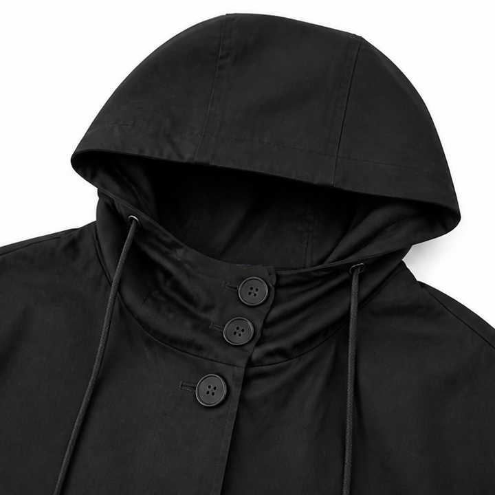 Fanny | Women's Longline Hooded Coat with Concealed Button Front