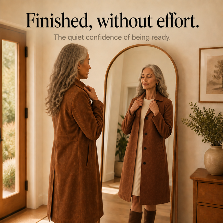Thomasine | Women's Mid-Calf Coat with Patch Pockets and Notch Lapel