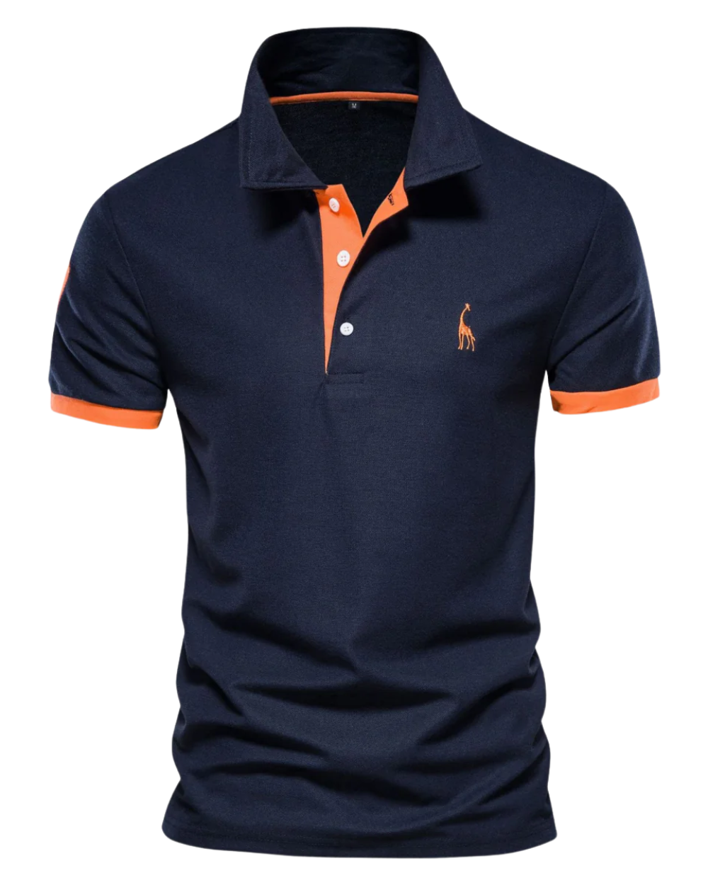 Men's Short Sleeve Polo Shirt with Contrast Placket and Embroidered Chest Motif