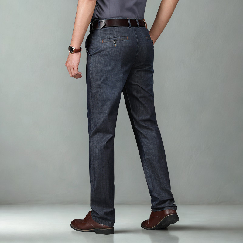 Men's Straight-Leg Pants with Belt Loops and Front Pockets