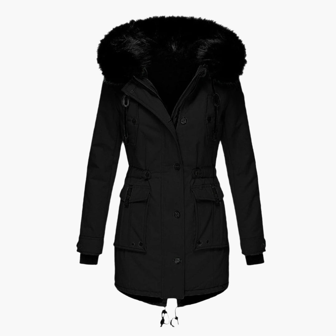 Women's Thick Hooded Parka Coat with Cold Weather Insulation