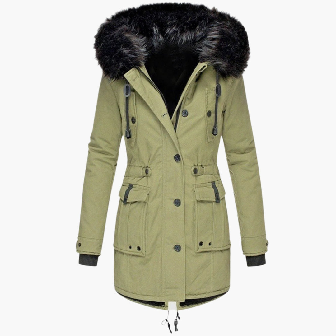 Women's Thick Hooded Parka Coat with Cold Weather Insulation