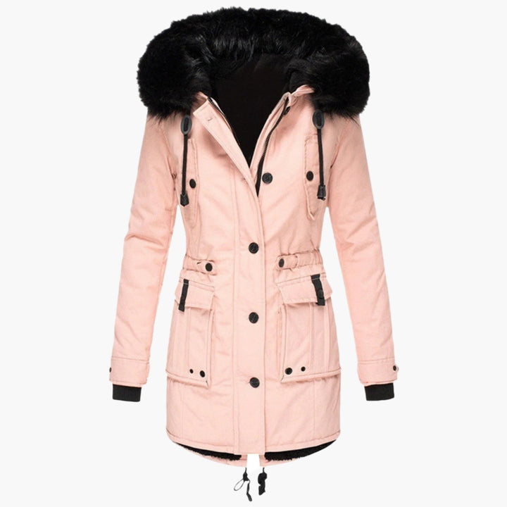 Women's Thick Hooded Parka Coat with Cold Weather Insulation