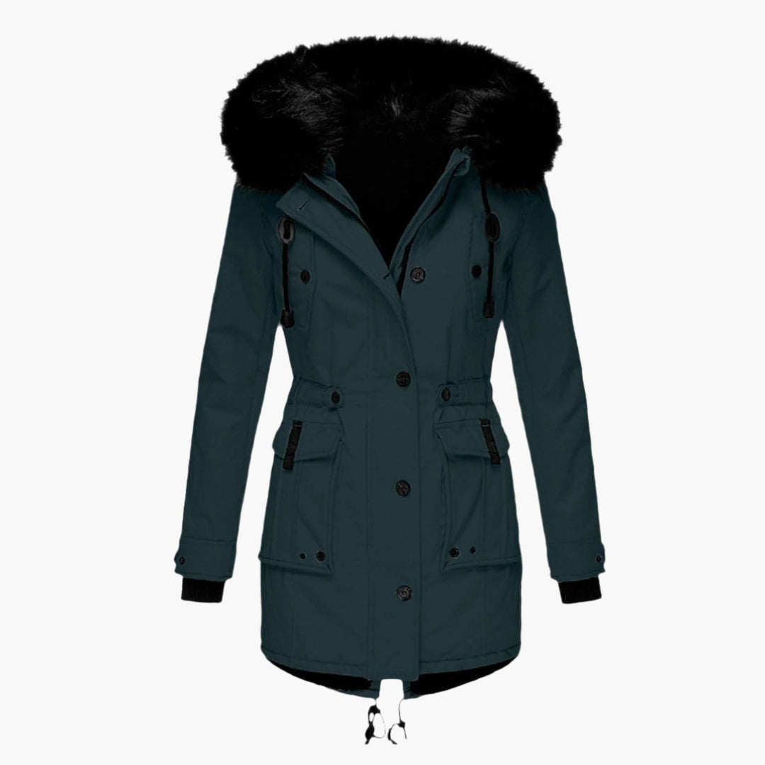 Women's Thick Hooded Parka Coat with Cold Weather Insulation