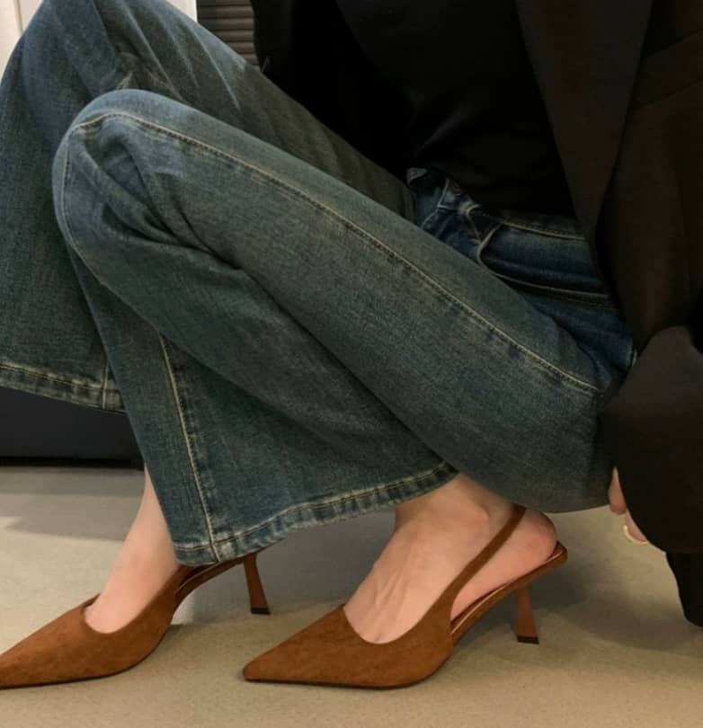 Marlena | Nude Slingback Heels with Slim Heel