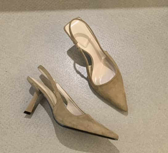 Marlena | Nude Slingback Heels with Slim Heel