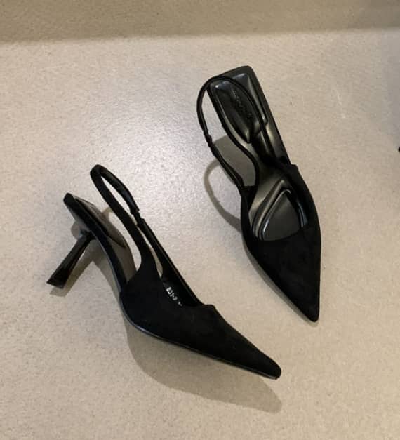 Marlena | Nude Slingback Heels with Slim Heel