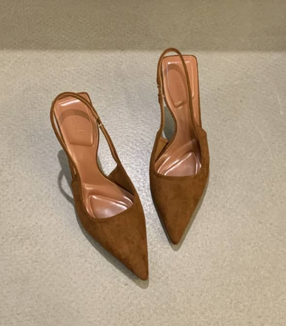 Marlena | Nude Slingback Heels with Slim Heel