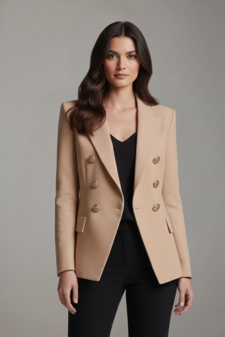 Sidonie | Women's Double-Breasted Blazer with Gold-Tone Buttons
