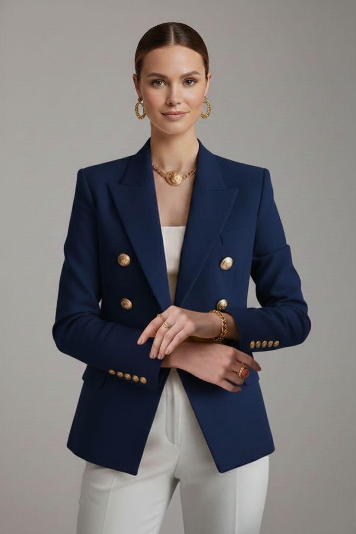 Sidonie | Women's Double-Breasted Blazer with Gold-Tone Buttons